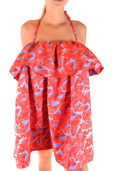 Msgm Dress Multicolor In Red
