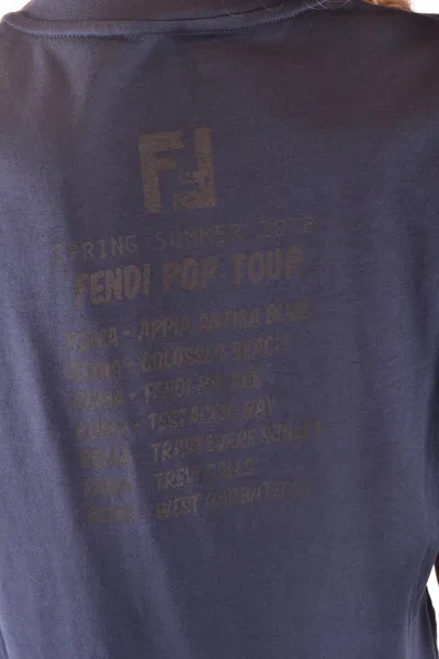 Fendi Tshirt Short Sleeves In Blue