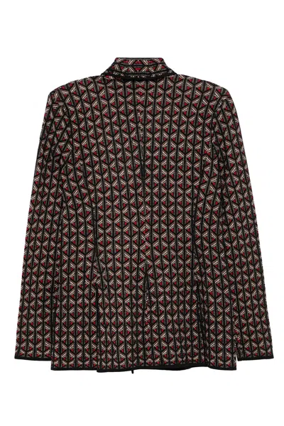 Diane Von Furstenberg Tailored Single-breasted Jacket With Geometric Pattern In Brown