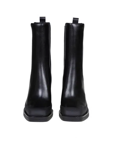 Tory Burch Leather Ankle Boots In Black