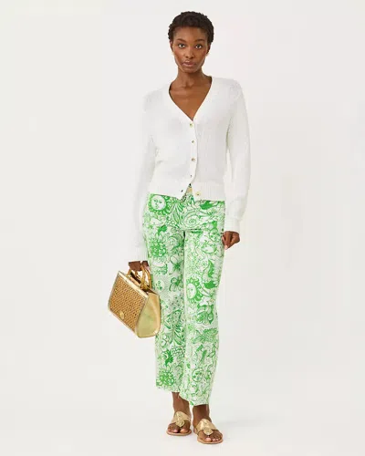 Lilly Pulitzer Harleen High Rise Crop Jeans In Rosanna Wash In Green