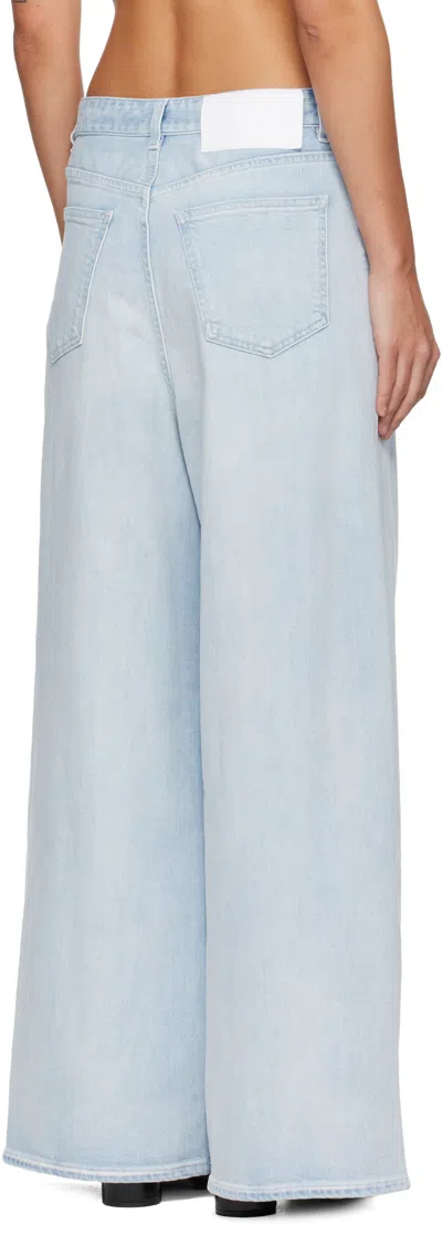 Mm6 Maison Margiela Drawstring Wide Leg Jeans In Blue