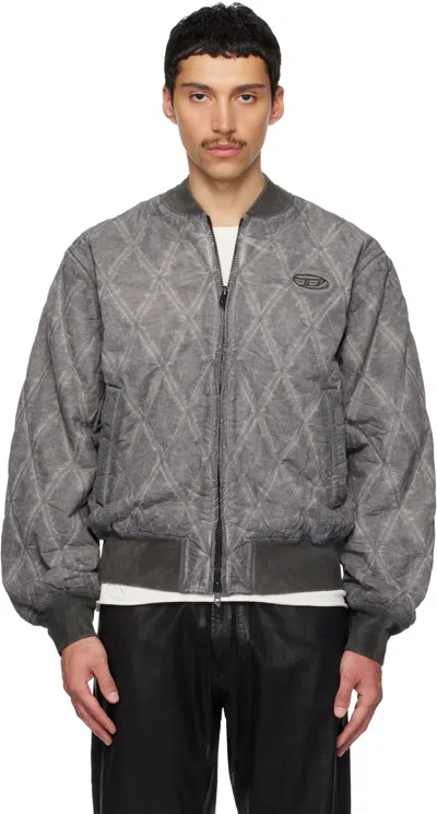 Diesel J-type-treat Diamond-quilted Cotton Blend Jacket In Multi