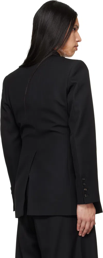 Egonlab Egonic Wool Double-breasted Suit Jacket In Black
