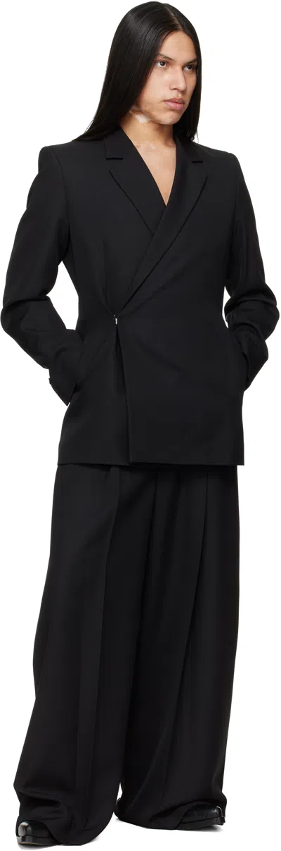 Egonlab Egonic Wool Double-breasted Suit Jacket In Black
