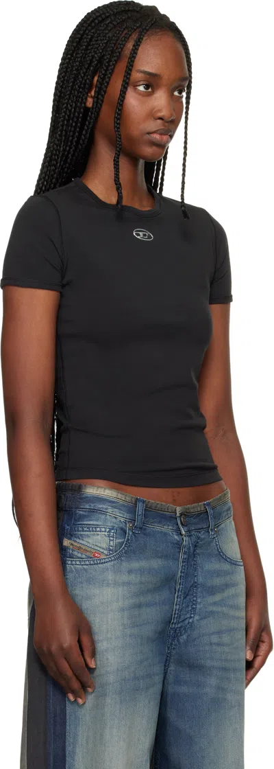 Diesel Black T-uncutieslong-od T-shirt In Black