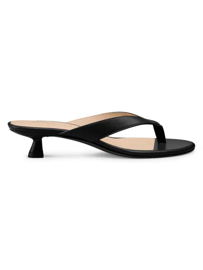 Stuart Weitzman Round-toe Flip-flops High-heeled Sandals In Black