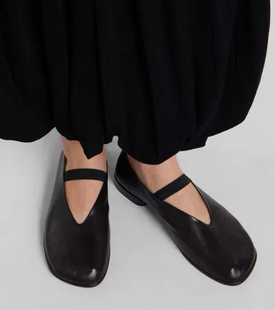 Lemaire Glove Nappa Leather Ballet Flats In Black