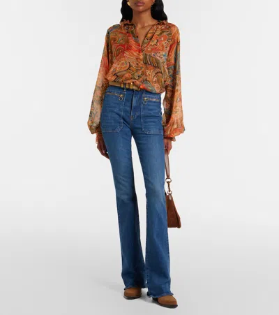 Veronica Beard Beverly Flared Jeans In Blue