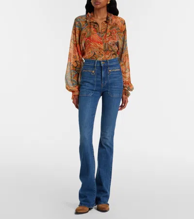 Veronica Beard Beverly Flared Jeans In Blue