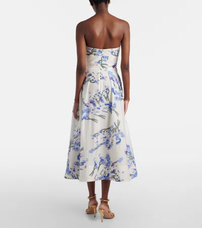 Rebecca Vallance Bluebell Belted Draped Floral-print Organza Midi Dress In Multi