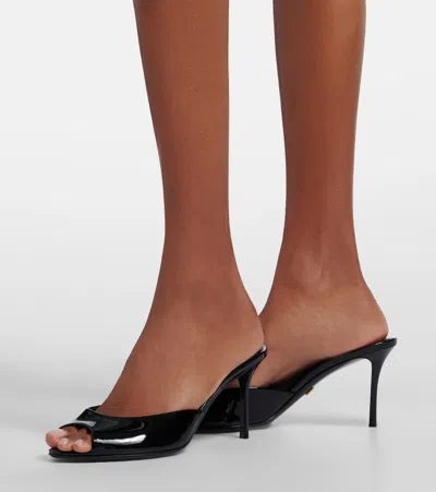 Dolce & Gabbana 75mm Vernice Patent Leather Mule Sandals In Black