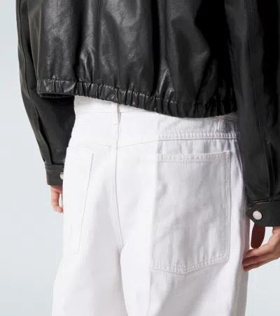 Lemaire Leather Blouson Biker Jacket In Black