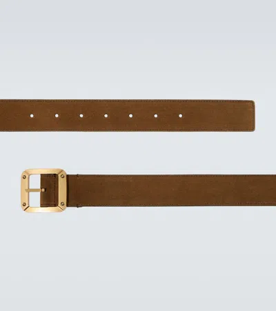 Acne Studios Reversible Leather And Suede Belt In Pattern