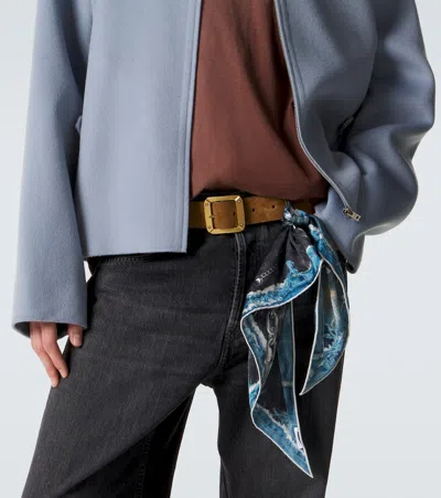 Acne Studios Reversible Leather And Suede Belt In Pattern