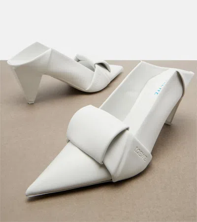 Loewe Leather Origami Mules Pointed Toe Sculptural Heel In White