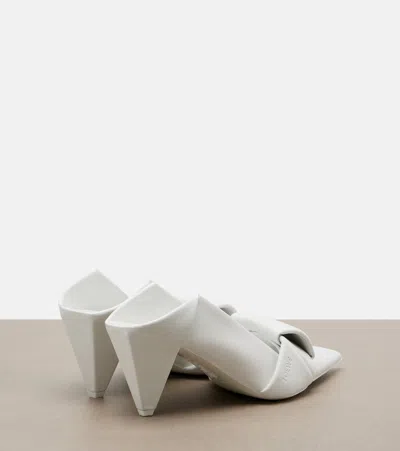 Loewe Leather Origami Mules Pointed Toe Sculptural Heel In White