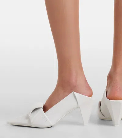 Loewe Leather Origami Mules Pointed Toe Sculptural Heel In White