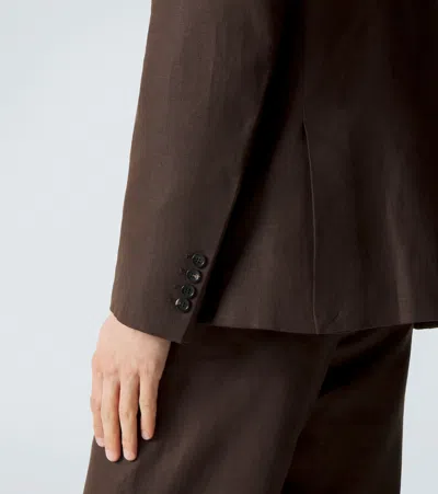 Bode Linen Straight Pants In Brown