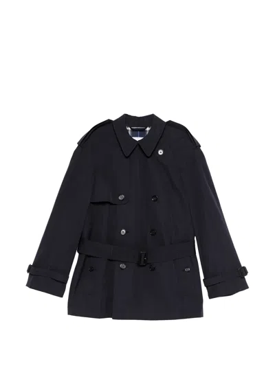 Burberry Double-breasted Coat In Black