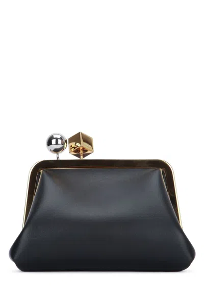 Jacquemus Le Berlingot Black Crossbody Bag With Removable Strap In Leather For Women