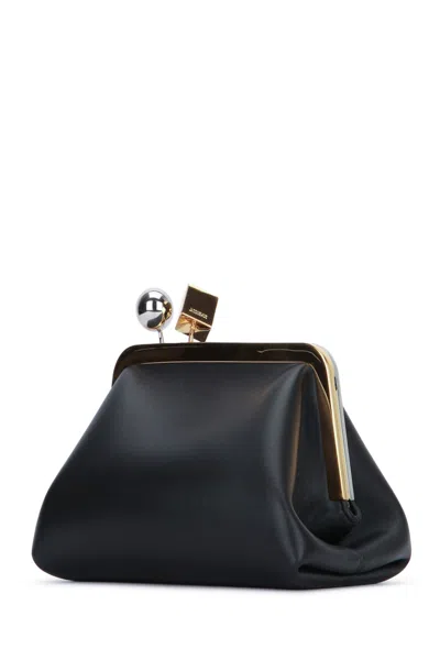 Jacquemus Le Berlingot Black Crossbody Bag With Removable Strap In Leather For Women