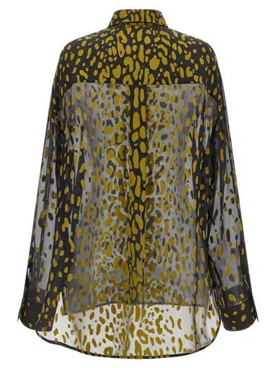 Ferragamo Georgette Devoré Shirt In Brown