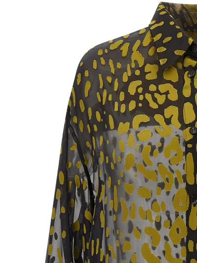 Ferragamo Georgette Devoré Shirt In Brown