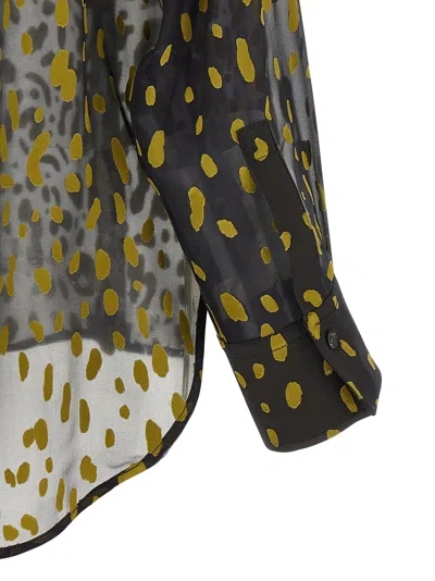 Ferragamo Georgette Devoré Shirt In Brown