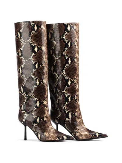 Le Silla Bella Python-print Boots In Animal Print