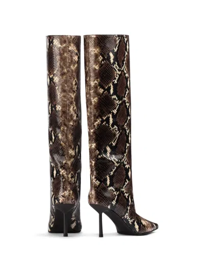 Le Silla Bella Python-print Boots In Animal Print