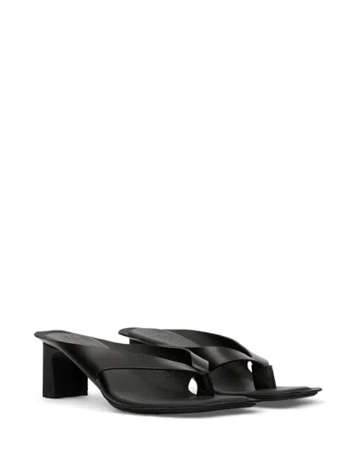 Mm6 Maison Margiela Heel Mules Strappy Square Open Toe In Black