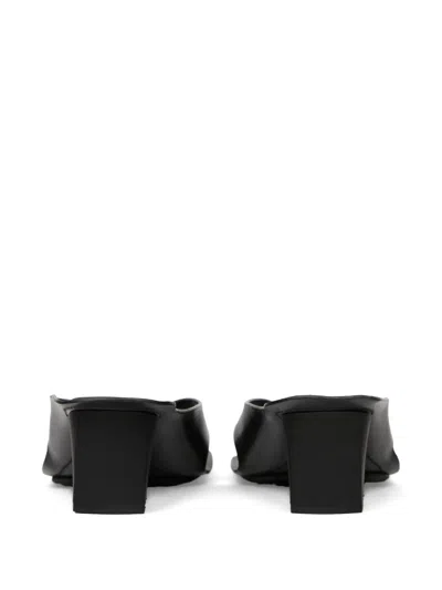 Mm6 Maison Margiela Heel Mules Strappy Square Open Toe In Black