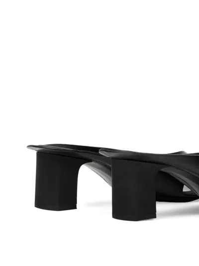 Mm6 Maison Margiela Heel Mules Strappy Square Open Toe In Black