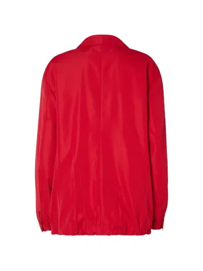 Fendi Collared Jacket Elasticated Cuffs Front Pockets In Red