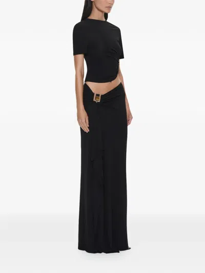 Christopher Esber Bezel Quartz Ruched Tee T-shirt In Black