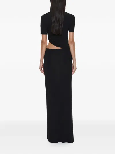 Christopher Esber Bezel Quartz Ruched Tee T-shirt In Black