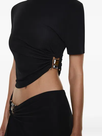 Christopher Esber Bezel Quartz Ruched Tee T-shirt In Black