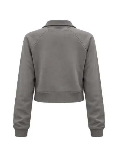 Samsoe & Samsoe Zip Collared Top In Gray