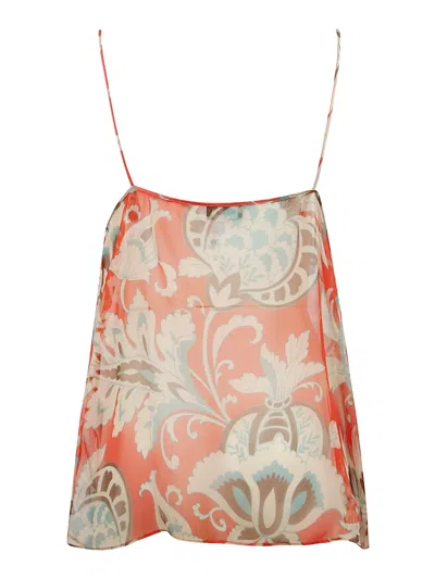 Etro Printed Silk Top In Multi
