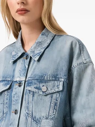 Allsaints X Anders Terry Illusion Buttoned Crop Jacket In Blue