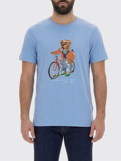Polo Ralph Lauren Short Sleeve Jersey Knit Novelty Summer Bear Tee In Blue