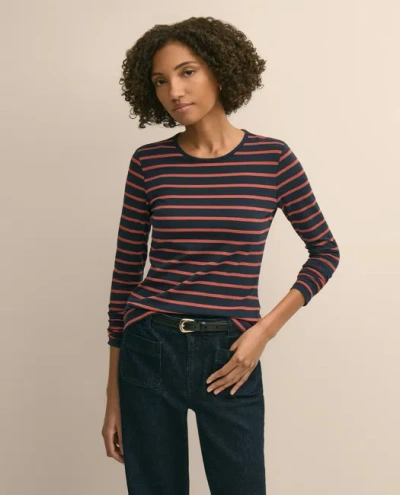 Brooks Brothers Cotton-modal Blend Mariner Stripe Long-sleeve T-shirt In Multi
