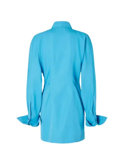 Fendi Chemisier Dress With Long Sleeves In Blue