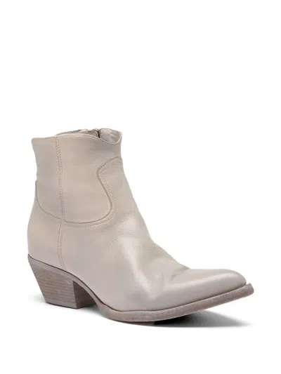Officine Creative 완다 레더 부츠 In Gray