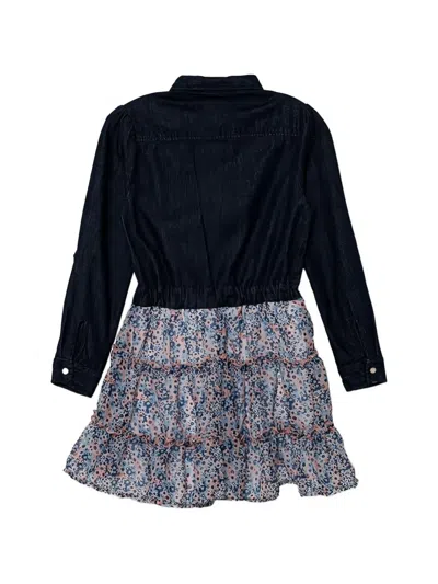Guess 버튼 플로럴 쇼트 드레스 In Black