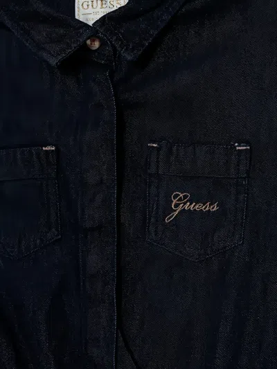 Guess 버튼 플로럴 쇼트 드레스 In Black