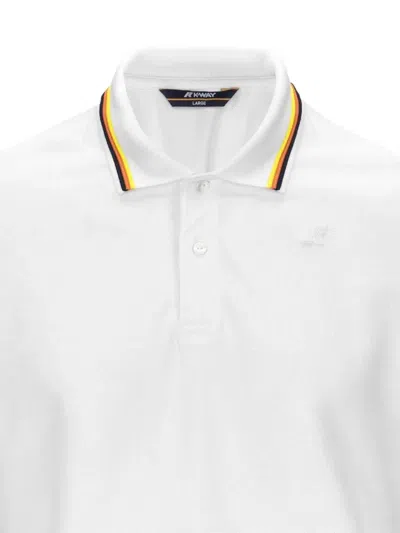 K-way 주드 스트라이프 칼라 폴로 셔츠 In White