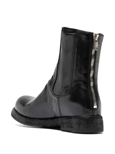 Officine Creative 불라 Dd 지퍼 레더 첼시 부츠 In Black