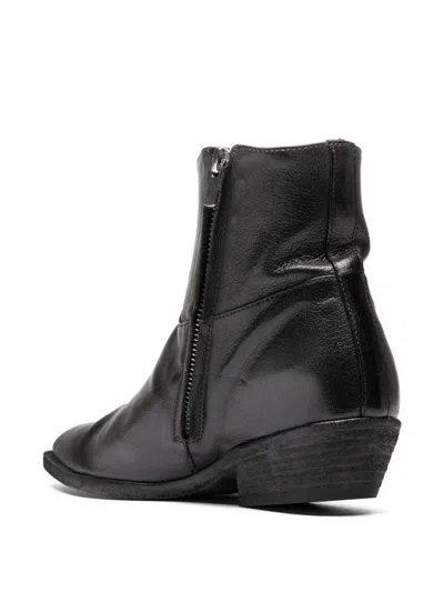 Officine Creative 노엘리 Dd 포인티드 토 레더 부츠 In Black